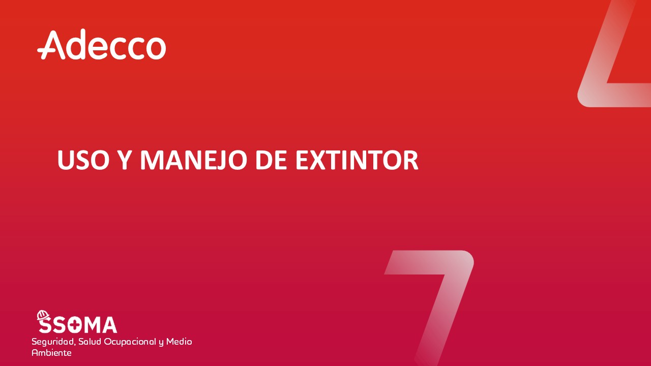 USO Y MANEJO DE EXTINTORES